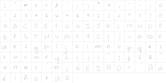 chilly Regular  glyph index