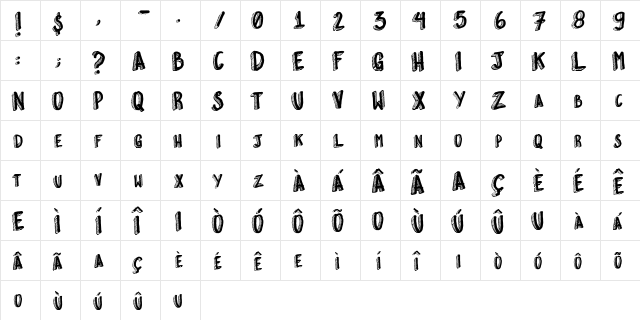 Esquisito Regular  glyph index