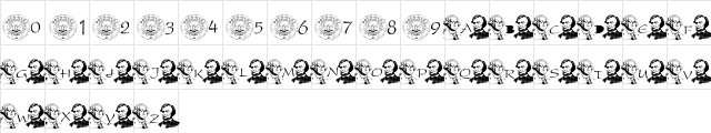 Prez Day Font Regular  glyph index