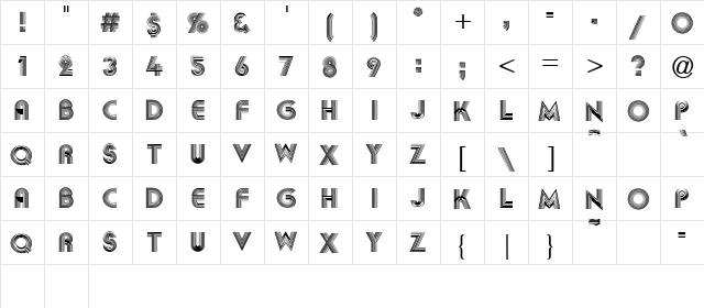 ABIGIL Regular  glyph index