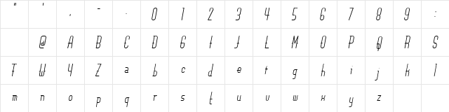 Century Light  glyph index