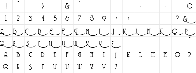 Hanger Regular  glyph index