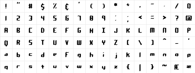 Qlumpy (BRK) Regular  glyph index