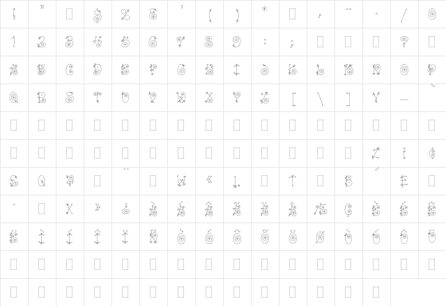 Bang Plain  glyph index
