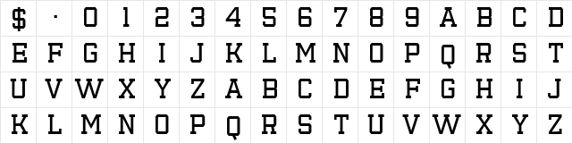 Emilio 19 Regular  glyph index