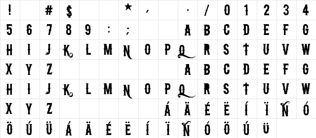nu Regular  glyph index