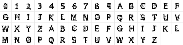 JFWildWood Regular  glyph index