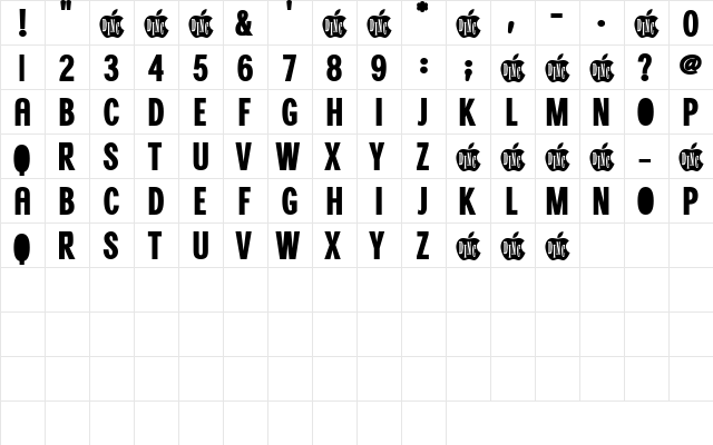 Liverpool Regular  glyph index