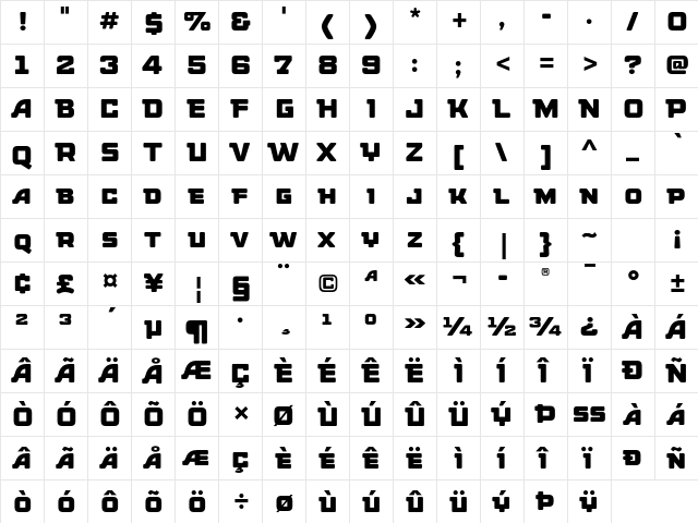 Deli Deluxe ITC Std Regular  glyph index