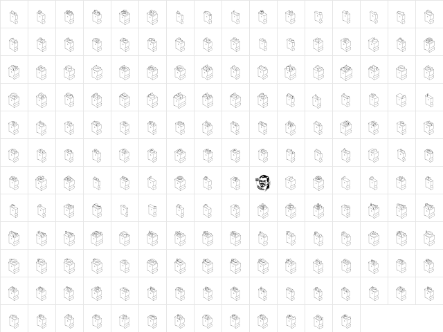 LeadTypeLeft Regular  glyph index