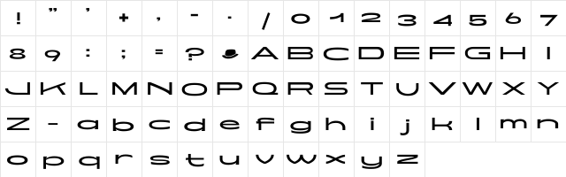 Oddjob Display  glyph index