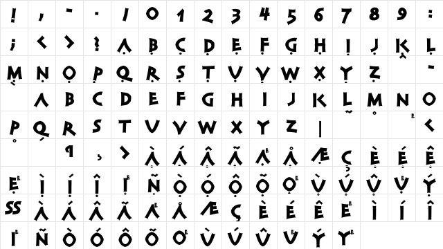 AIClassiCaps Regular  glyph index