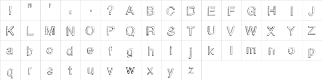 BlockBasic Medium  glyph index