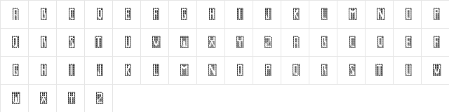 GM No1 Regular  glyph index