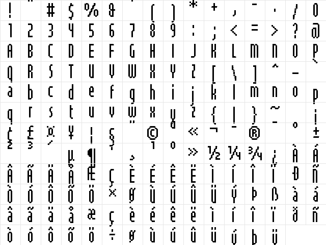 UF Elementar Basica 13.11.1 a Regular  glyph index