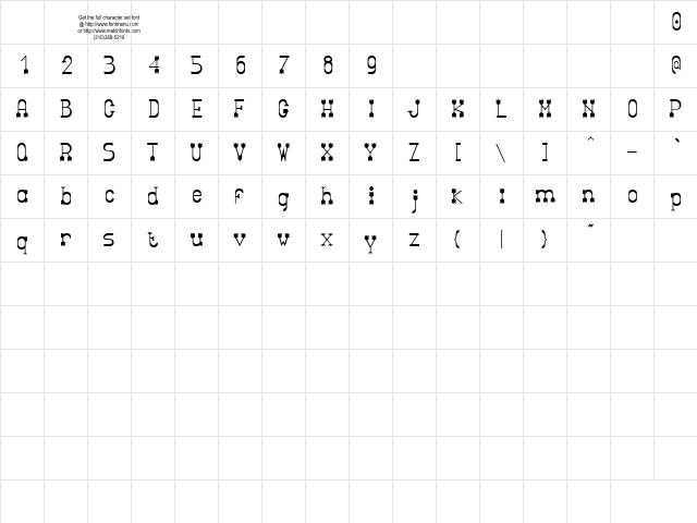 Parador Tryout Regular  glyph index