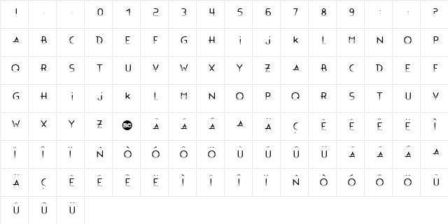 Bonus Bling Bling  glyph index