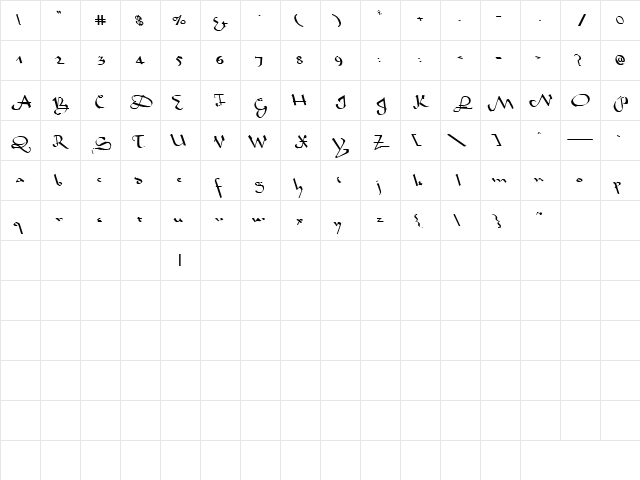 Dating 4 Regular  glyph index