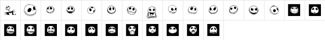 Jack Skellingtonbats Regular  glyph index