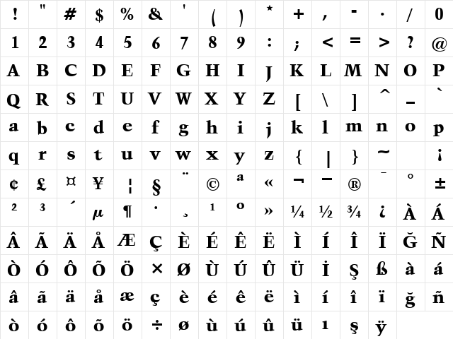 00412 Regular  glyph index