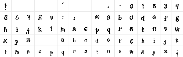 Cactus Sandwich Fill FM Regular  glyph index