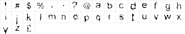 New Regular  glyph index
