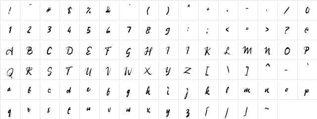 a Berlari Regular  glyph index