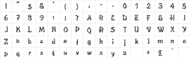 LowerEastSide Normal  glyph index
