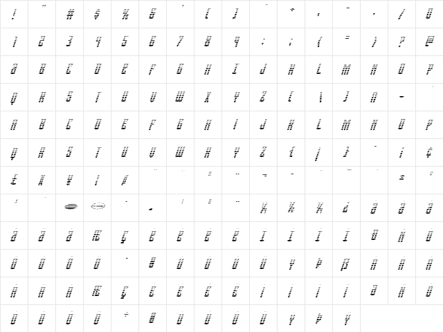 Viceroy of Deacons Gradient Italic Italic  glyph index