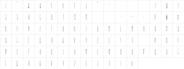 Beeeer Regular  glyph index