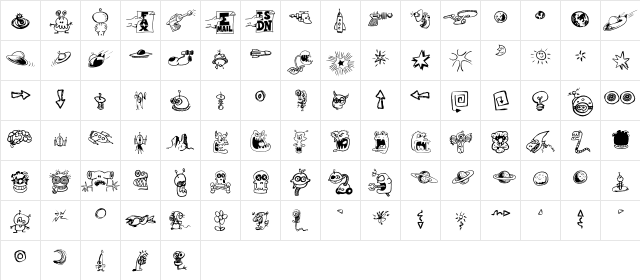 LunarTwits Regular  glyph index