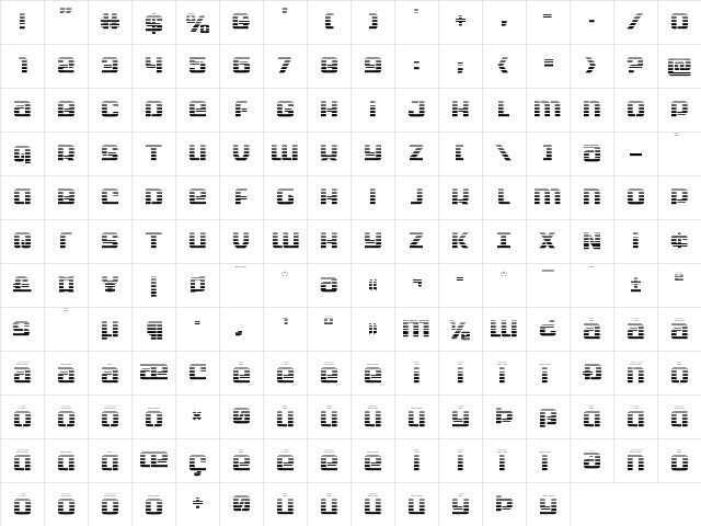 Globe Trekker Gradient Regular  glyph index