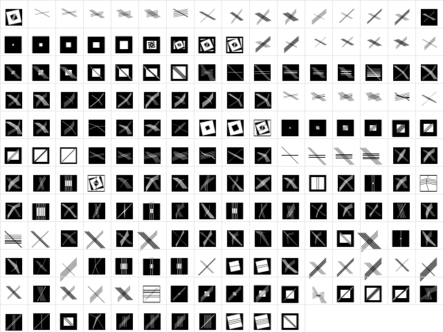 GalleriaGeometricaB Regular  glyph index