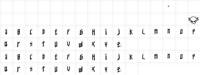 Young Zaphod Regular  glyph index