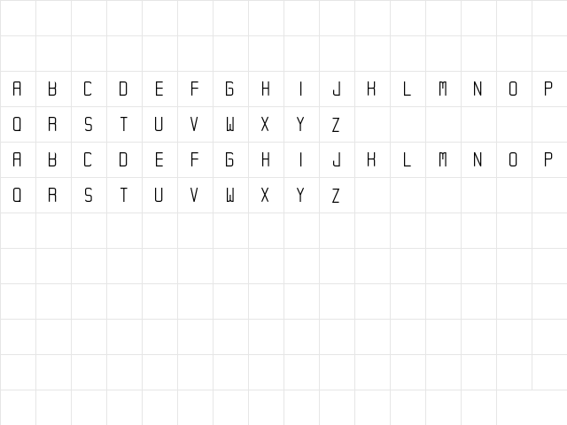 Hampura Regular  glyph index