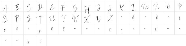 Carletone Regular  glyph index