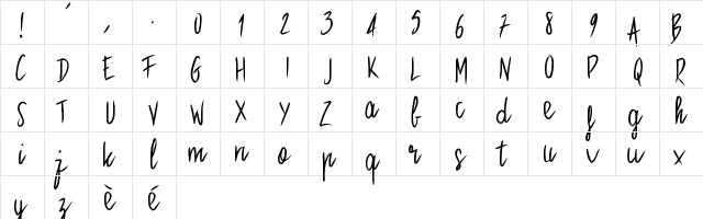 PWStraight Medium  glyph index