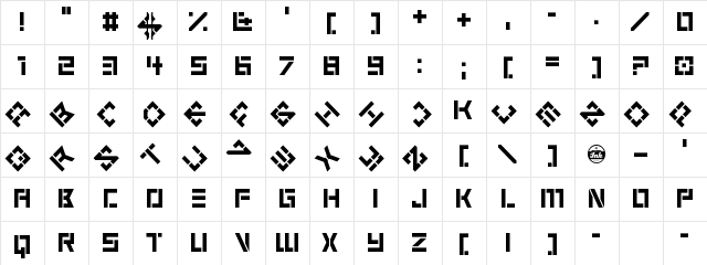 6 Cells Regular  glyph index