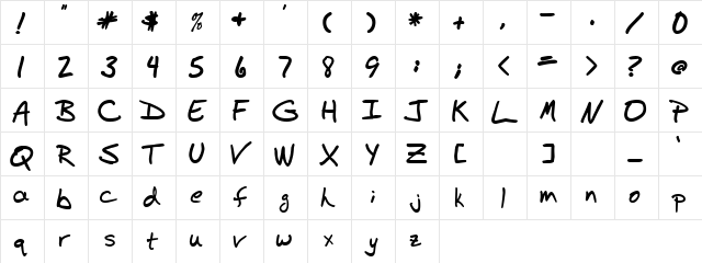 4 Page Scirpt Regular  glyph index