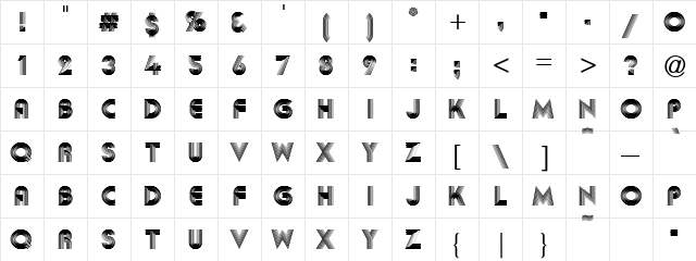 Abba Regular  glyph index