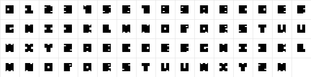 BPchubby Regular  glyph index
