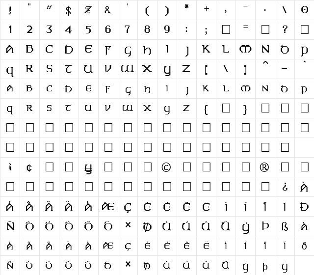FZ JAZZY 31 Normal  glyph index