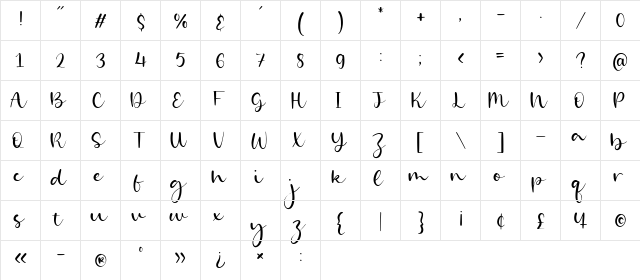 Goldie Angle Regular  glyph index