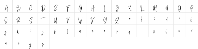 Saturday Lovers Regular  glyph index