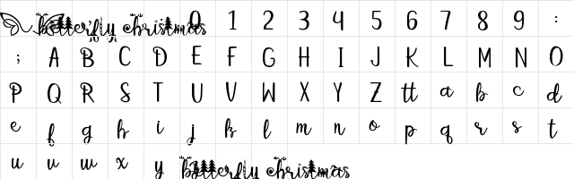 betterfly christmas Normal  glyph index