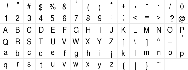 Likhan Normal  glyph index