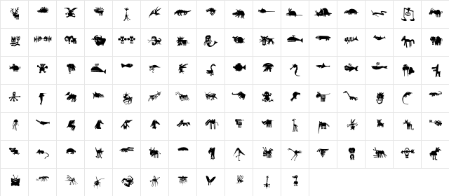 Chamaeleon Regular  glyph index