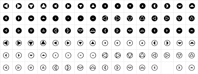 Mini Pics Directional RT  glyph index