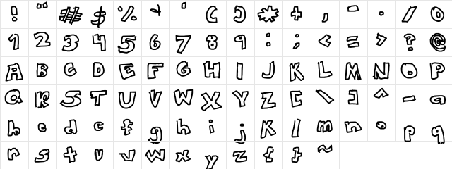 This Font Looks Awesome Regular  glyph index