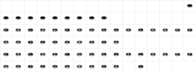 3d Coin Regular  glyph index